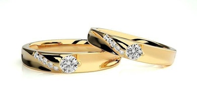 nozze gruppo musicale 757 gioielleria squillare oro stampabile brillante anelli diamante Fidanzamento lusso solitario platino prezioso 3d print model - Mito3D
