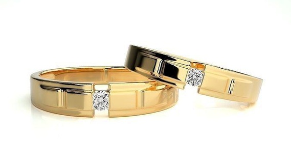 Boda banda 771 joyería joya anillo oro anillos diamante compromiso Pareja lujo platino plata novia novio bandas imprimible 3d print model - Mito3D