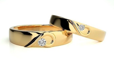casamento banda 790 joalheria anel ouro argolas diamante noivado casal luxo platina prata noiva noivo bandas imprimível 3d print model - Mito3D