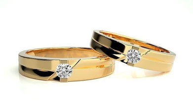 nozze gruppo musicale 791 gioielleria squillare oro anelli diamante Fidanzamento coppia lusso platino argento sposa sposo bande 3d print model - Mito3D