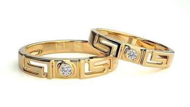 Boda banda 793 joyería joya anillo oro anillos diamante compromiso Pareja lujo platino plata novia novio bandas 3d print model - Mito3D