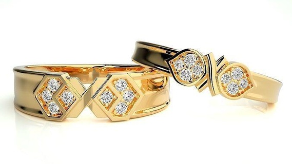 Casamento banda 7 54 joalheria anel ouro imprimível brilhante argolas diamante noivado luxo solitário platina precioso casal 3d print model - Mito3D