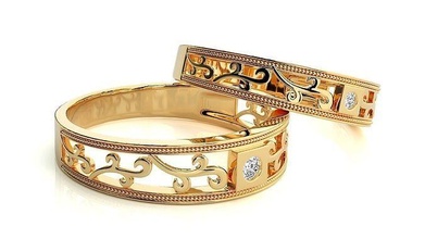 Casamento banda 802 joalheria anel ouro argolas diamante noivado casal luxo platina prata noiva noivo bandas 3d print model - Mito3D