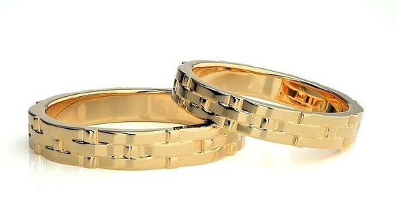 nozze gruppo musicale 805 gioielleria squillare oro anelli diamante Fidanzamento coppia lusso platino argento sposa sposo bande stampabile 3d print model - Mito3D