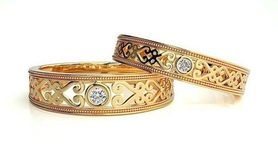 düğün grup 806 takı yüzük altın yüzükler elmas nişan çift lüks platin gümüş gelin damat bantlar 3d print model - Mito3D