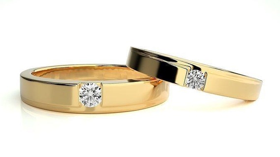 nozze gruppo musicale 812 gioielleria squillare oro anelli diamante Fidanzamento coppia lusso platino argento sposa sposo bande stampabile 3d print model - Mito3D