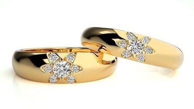Boda banda 812 anillo oro joyería joya anillos diamante compromiso Pareja lujo platino plata novia novio bandas 3d print model - Mito3D