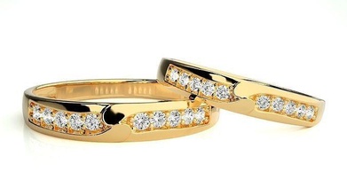 Hochzeit Band 841 Schmuck Ring Gold Ringe Diamant Engagement Paar Luxus Platin Silber Braut Bräutigam Bands 3d print model - Mito3D