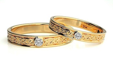 Hochzeit Band 842 Schmuck Ring Gold Ringe Diamant Engagement Paar Luxus Platin Silber Braut Bräutigam Bands 3d print model - Mito3D