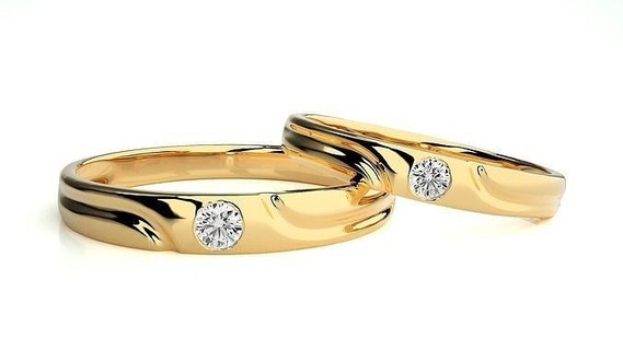 düğün grup 844 takı yüzük altın yüzükler elmas nişan çift lüks platin gümüş gelin damat bantlar yazdırılabilir 3d print model - Mito3D