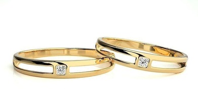 nozze gruppo musicale 853 gioielleria squillare oro anelli diamante Fidanzamento coppia lusso platino argento sposa sposo bande 3d print model - Mito3D