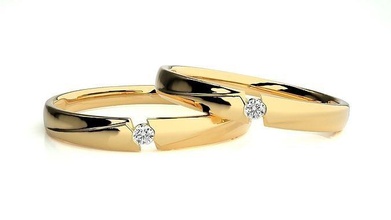 Hochzeit Band 8561 Schmuck Ring Gold Ringe Diamant Engagement Paar Luxus Platin Silber Braut Bräutigam Bands 3d print model - Mito3D