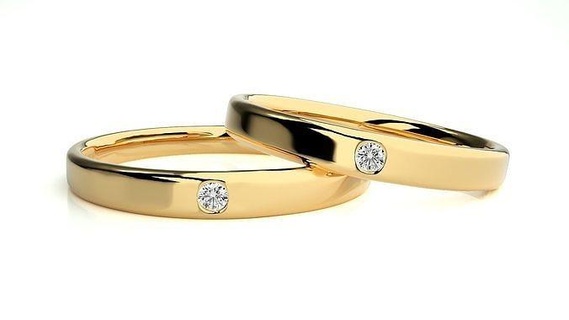 nozze gruppo musicale 8588 gioielleria squillare oro anelli diamante coppia platino stampabile Fidanzamento lusso argento sposa sposo bande 3d print model - Mito3D