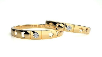 nozze gruppo musicale 858 gioielleria squillare oro anelli diamante Fidanzamento coppia lusso platino argento sposa sposo bande 3d print model - Mito3D