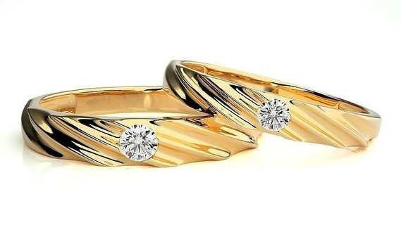 nozze gruppo musicale 863 gioielleria squillare oro anelli diamante Fidanzamento coppia lusso platino argento sposa sposo bande stampabile 3d print model - Mito3D