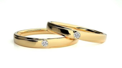 nozze gruppo musicale 8672 gioielleria squillare oro anelli diamante Fidanzamento coppia lusso platino argento sposa sposo bande 3d print model - Mito3D