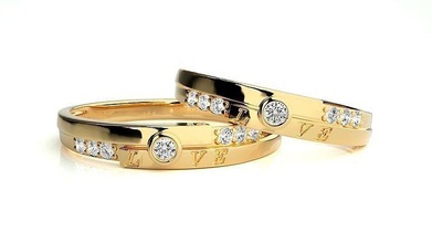 nozze gruppo musicale 870 gioielleria squillare oro anelli diamante Fidanzamento coppia lusso platino argento sposa sposo bande 3d print model - Mito3D