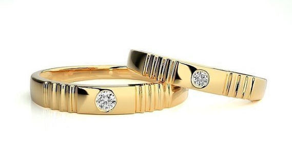 nozze gruppo musicale 874 gioielleria squillare oro anelli diamante Fidanzamento coppia lusso platino argento sposa sposo bande stampabile 3d print model - Mito3D