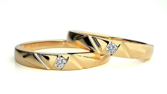 nozze gruppo musicale 881 gioielleria squillare oro anelli diamante Fidanzamento coppia lusso platino argento sposa sposo bande stampabile 3d print model - Mito3D