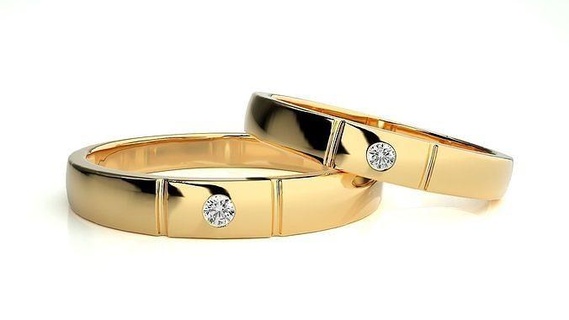 nozze gruppo musicale 884 gioielleria squillare oro anelli diamante Fidanzamento coppia lusso platino argento sposa sposo bande stampabile 3d print model - Mito3D