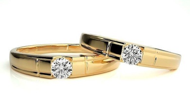 Casamento banda 885 joalheria anel ouro argolas diamante noivado casal luxo platina prata noiva noivo bandas 3d print model - Mito3D