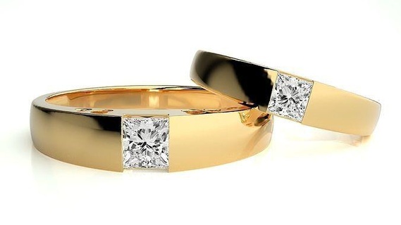 düğün grup 886 takı yüzük altın yüzükler elmas nişan çift lüks platin gümüş gelin damat bantlar yazdırılabilir 3d print model - Mito3D