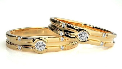 nozze gruppo musicale 888 gioielleria squillare oro anelli diamante Fidanzamento coppia lusso platino argento sposa sposo bande 3d print model - Mito3D