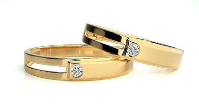 Casamento banda 892 joalheria anel ouro argolas diamante noivado casal luxo platina prata noiva noivo bandas 3d print model - Mito3D