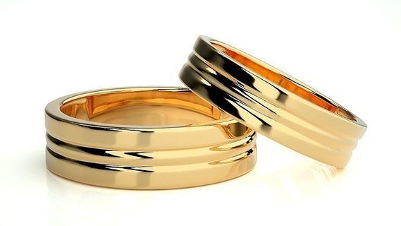 nozze gruppo musicale 8933 gioielleria squillare oro anelli diamante Fidanzamento coppia lusso platino argento sposa sposo bande stampabile 3d print model - Mito3D