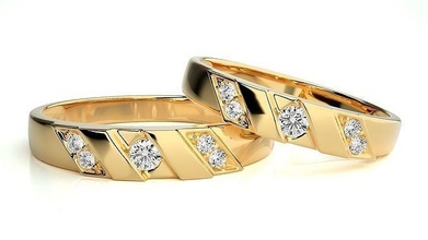 düğün grup 900 takı yüzük altın yüzükler elmas nişan çift lüks platin gümüş gelin damat bantlar 3d print model - Mito3D