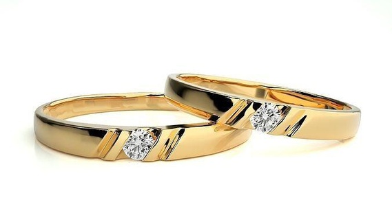 nozze gruppo musicale 911 oro gioielleria squillare anelli diamante Fidanzamento coppia lusso platino argento sposa sposo bande stampabile 3d print model - Mito3D