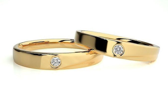 nozze gruppo musicale 9138 gioielleria squillare oro anelli diamante coppia platino stampabile Fidanzamento lusso argento sposa sposo bande 3d print model - Mito3D