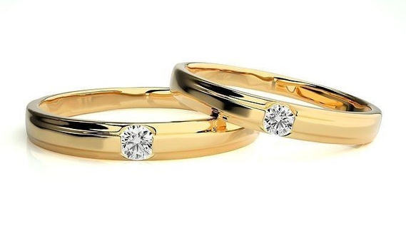 nozze gruppo musicale 913 gioielleria squillare oro anelli diamante Fidanzamento coppia lusso platino argento sposa sposo bande stampabile 3d print model - Mito3D