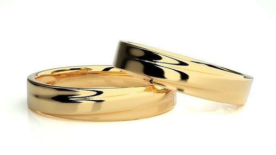 düğün grup 9175 takı yüzük altın yazdırılabilir parlak yüzükler elmas nişan lüks Solitaire platin değerli çift 3d print model - Mito3D