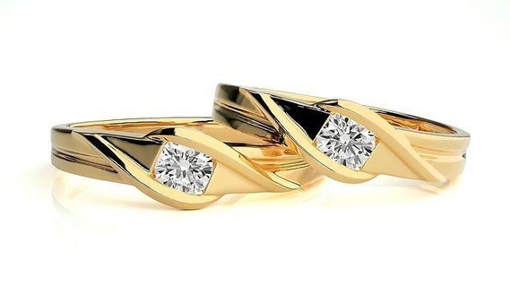 nozze gruppo musicale 917 gioielleria squillare oro anelli diamante Fidanzamento coppia lusso platino argento sposa sposo bande stampabile 3d print model - Mito3D