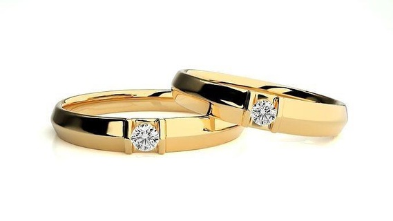 Hochzeit Band 9219 Schmuck Ring Gold druckbar brillant Ringe Diamant Engagement Luxus Solitär Platin wertvoll Paar 3d print model - Mito3D