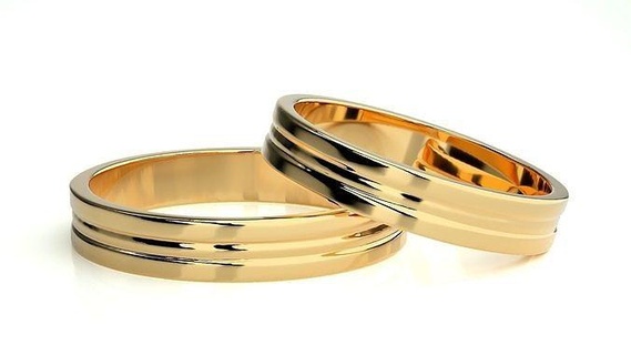 nozze gruppo musicale 9251 gioielleria squillare oro stampabile brillante anelli diamante Fidanzamento lusso solitario platino prezioso coppia 3d print model - Mito3D
