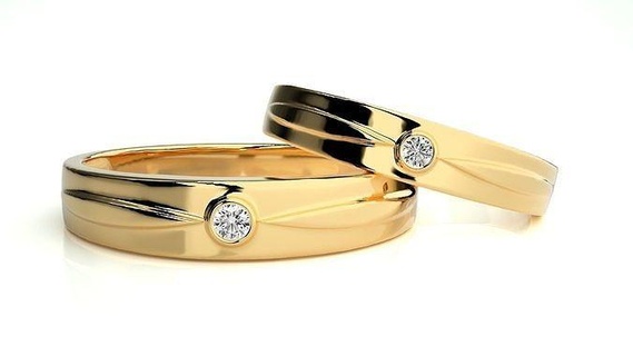 nozze gruppo musicale 926 gioielleria squillare oro anelli diamante fidanzamento coppia lusso platino argento sposa sposo bande stampabile 3d print model - Mito3D