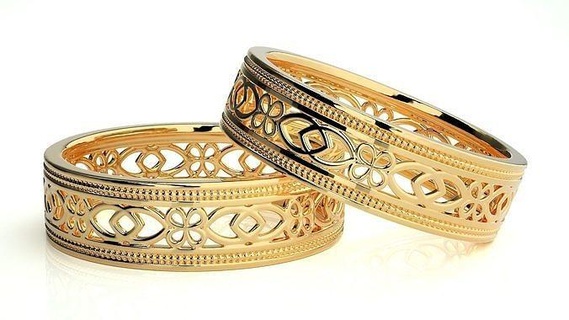 nozze gruppo musicale 9311 gioielleria squillare oro stampabile brillante anelli diamante Fidanzamento lusso solitario platino prezioso coppia 3d print model - Mito3D