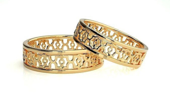 nozze gruppo musicale 9323 gioielleria squillare oro stampabile brillante anelli diamante Fidanzamento lusso solitario platino prezioso coppia 3d print model - Mito3D