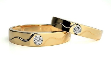 düğün grup 935 takı yüzük altın yüzükler elmas nişan çift lüks platin gümüş gelin damat bantlar 3d print model - Mito3D