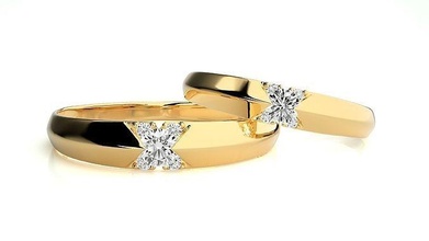 nozze gruppo musicale 940 gioielleria squillare oro anelli diamante Fidanzamento coppia lusso platino argento sposa sposo bande 3d print model - Mito3D