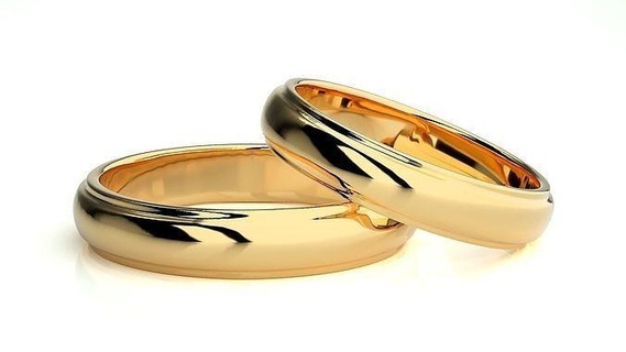 mariage bande hj4 1598 bijoux bague or imprimable brillant anneaux diamant engagement luxe solitaire platine précieux couple 3d print model - Mito3D