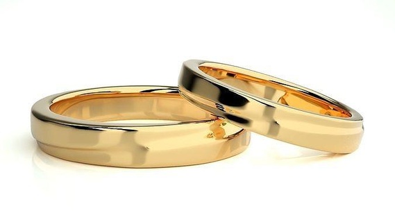 mariage bande hj4 1602 bijoux bague or imprimable brillant anneaux diamant engagement luxe solitaire platine précieux couple 3d print model - Mito3D
