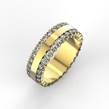 casamento banda diamantes 2 anel argolas diamante joalheria jóias noivado jóia ouro joias precioso 3d print model - Mito3D