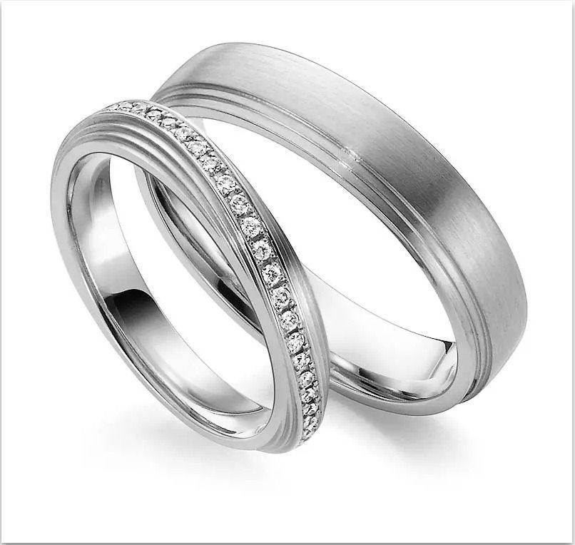 mariage bande infini ensemble 2603 diamant or etats unis canada engagemet moderne hommes bijoux anneaux 3D print model - Mito3D