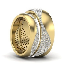 boda banda promesa anillos conjunto par pareja rosas diamante joyería joya oro silueta contorno amoroso besos porcelana delft compromiso 3d print model - Mito3D
