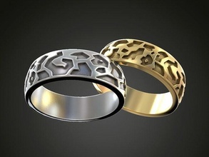 mariage bande promettre anneaux solide Couleur couple bandes paire bague bijoux imprimable 3d print model - Mito3D