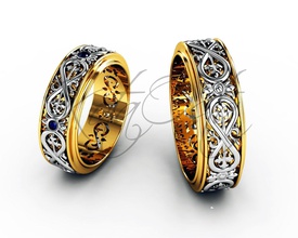 di nozze banda anello gioielli gioiello anelli matrimonio band diamante oro goldring moda i d'oro stampabile diamanti brillante e bellezza 3d print model - Mito3D
