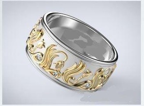 wedding band tulips jewelry ring engagement platinum gold rings 3d print model - Mito3D